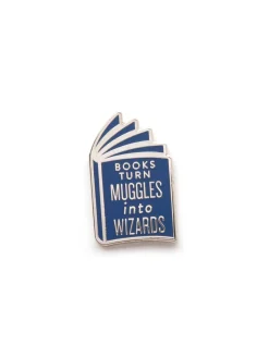 Books Turn Muggles into Wizards enamel pin