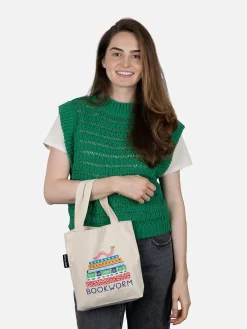 Bookworm mini tote bag