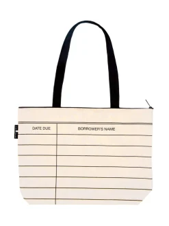 Library Card zippered market tote