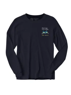 Pete the Cat Read Books Drink Coffee Stay Groovy Unisex Long Sleeve