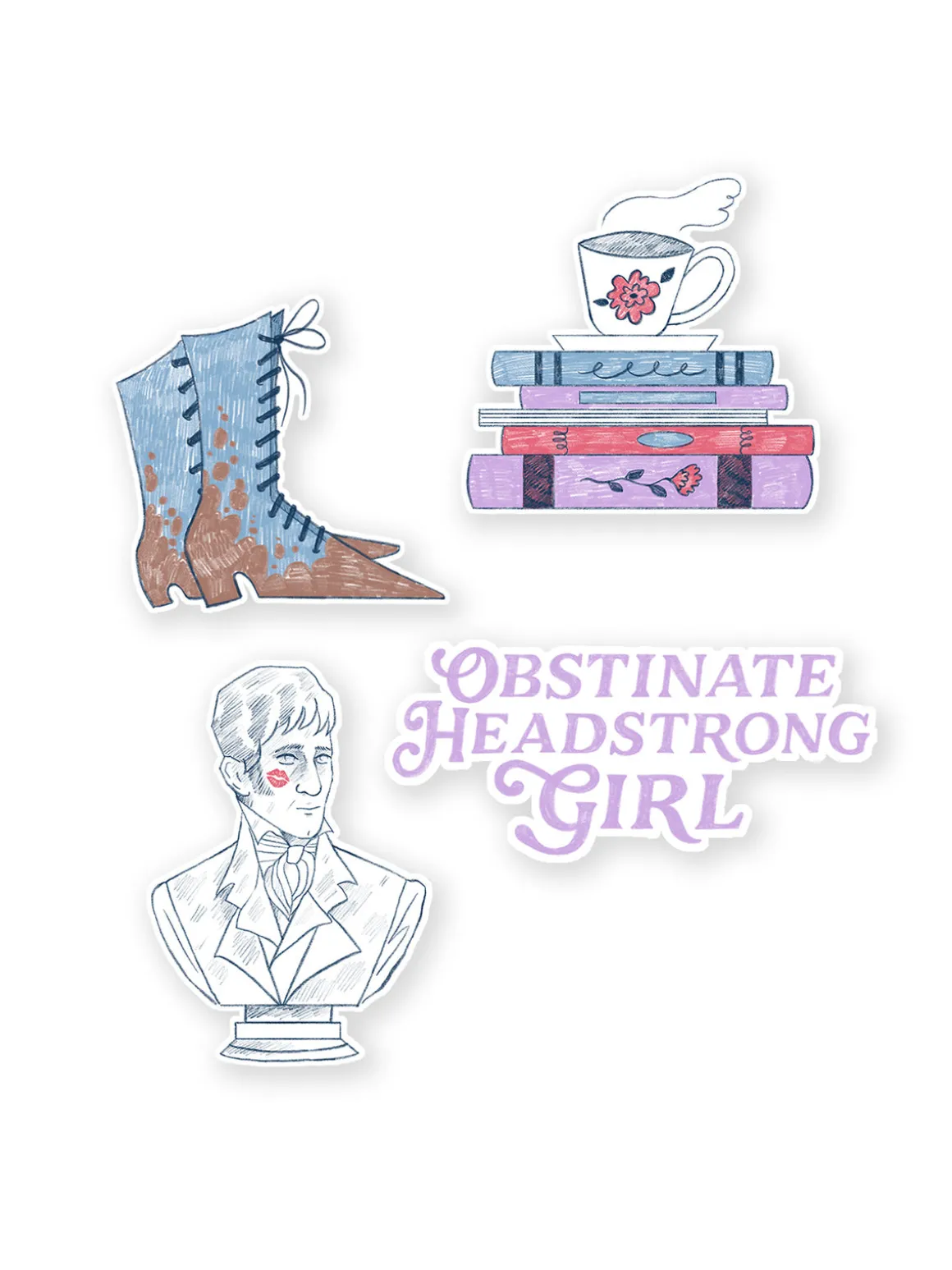 Pride and Prejudice Stickers - Set of 4