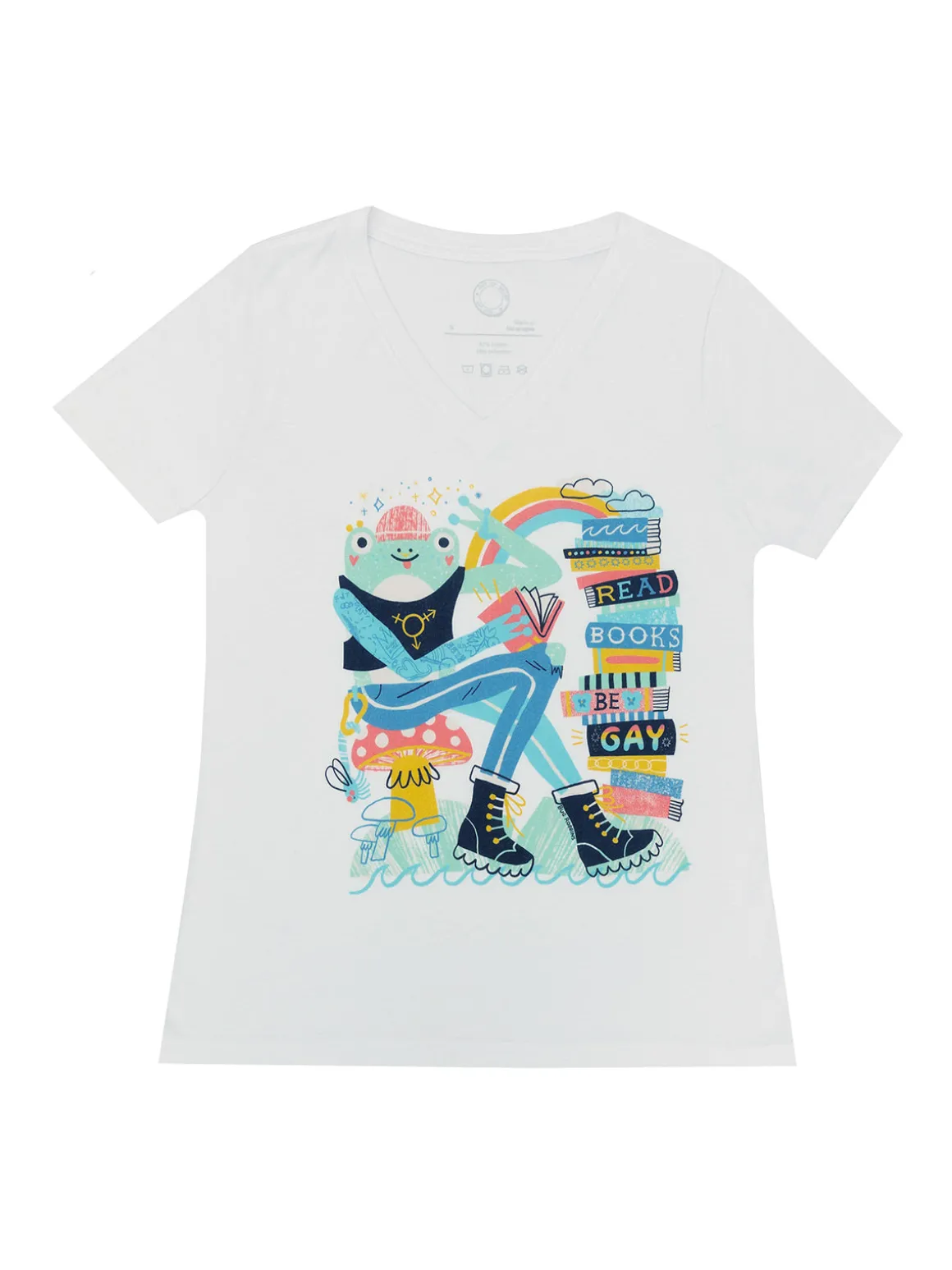 Read Books Be Gay Women's V-Neck T-Shirt (Print Shop)
