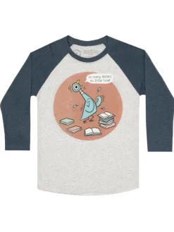 The Pigeon: So Many Books Unisex 3/4-Sleeve Raglan